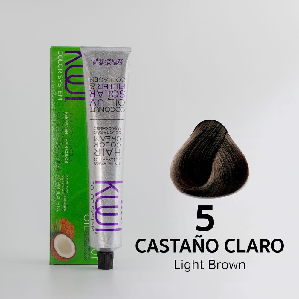 ​Kuul Color System Permanent Hair Color Cream - Shade 5 Light Brown 3.04 oz